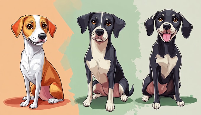 Gig Preview - Illustrate pet cartoon character and friendship portrait