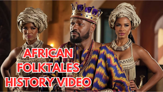 Gig Preview - Be your african folktales, fairytales and history video editor using ai