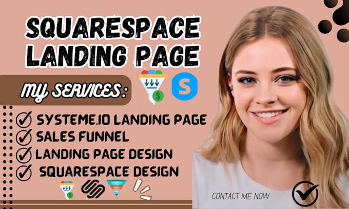 Gig Preview - Do squarespace landing page, systeme io sales funnel,systeme io landing page