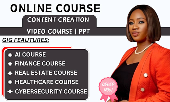 Gig Preview - Online course creation,ebook ghostwriting online course content, training manual