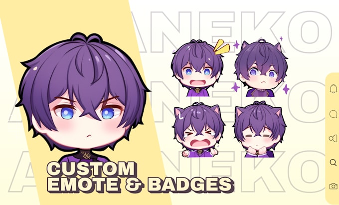 Gig Preview - Create custom anime chibi emots badges, animated emotes, for twitch, discord