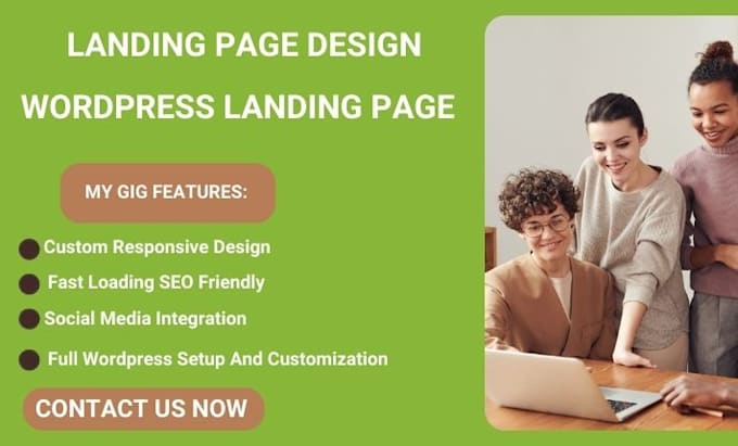 Gig Preview - Design landing page, website design, wordpress landing page