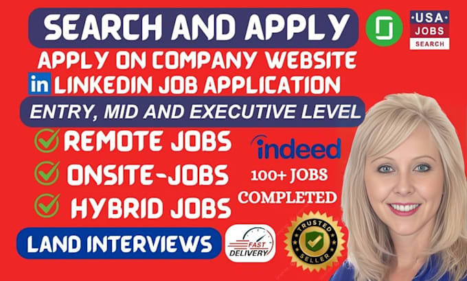 Gig Preview - Do job search and apply for onsite and remote jobs on your behalf