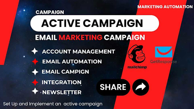 Gig Preview - Setup automation using activecampaign, email marketing and mailchimp