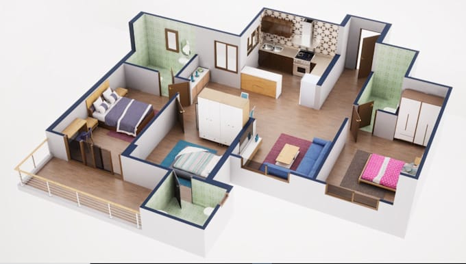 Gig Preview - Render sketchup 3d floor plan, interior and exterior house, walkthrough 3d video