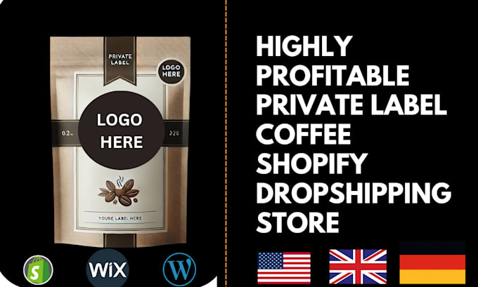 Gig Preview - Build private label coffee website coffee shopify website coffee shopify store