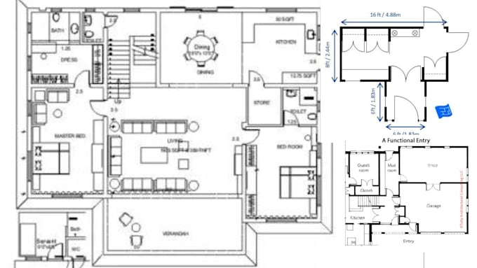 Gig Preview - Draw architectural plan in autocad 2d, coreldraw