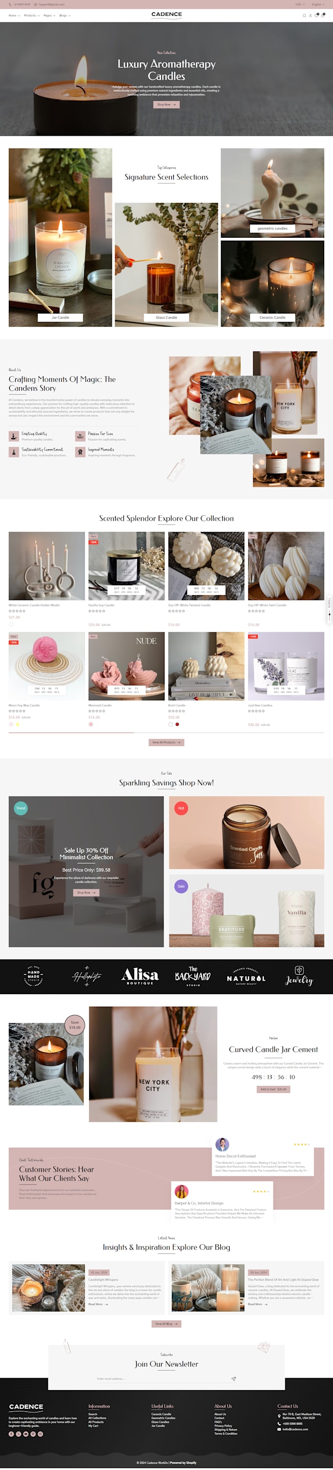 Gig Preview - Create candle website design