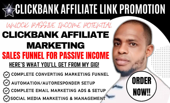 Gig Preview - Do clickbank affiliate link promotion, affiliate marketing sales funnel