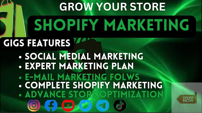 Gig Preview - Do ecommerce shopify marketing, boost shopify sales,  shopify store advertising