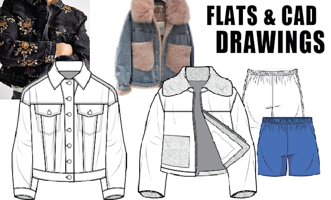 Gig Preview - Create fashion cad illustration flats technical drawings