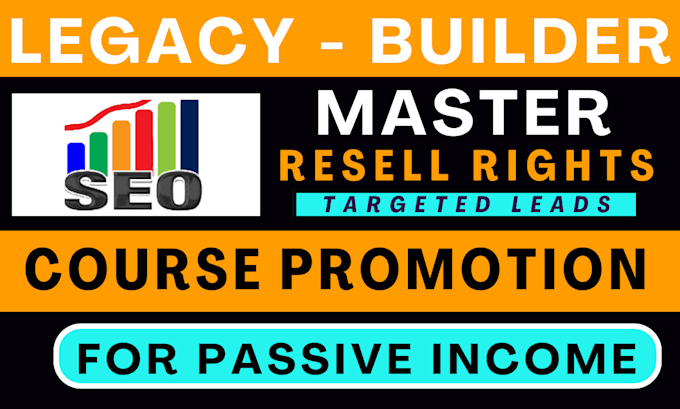 Gig Preview - Promote elearning website legacy builder program master resell right ubc course