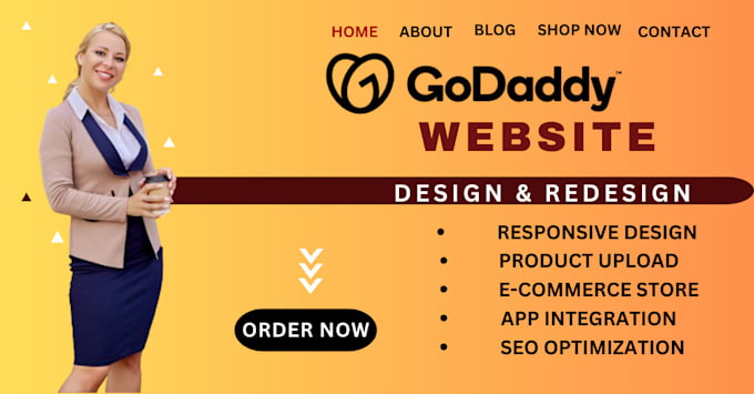 Gig Preview - Develop godaddy website  redesign godaddy website design  create SEO