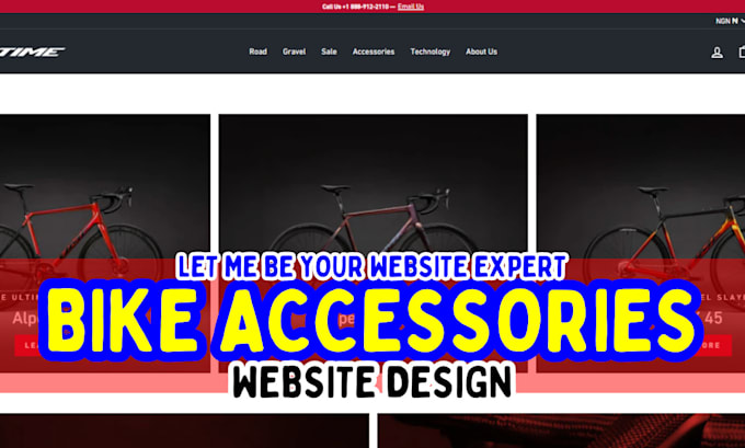 Gig Preview - Bike accessories website bicycle accessories website bike website bicycle store