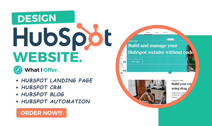 Gig Preview - Develop hubspot website or hubspot landing page, hubspot automation, hubspot crm