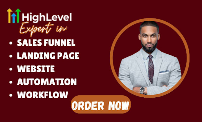 Gig Preview - Design gohighlevel website sales funnel landing page workflow on gohighlevel ghl