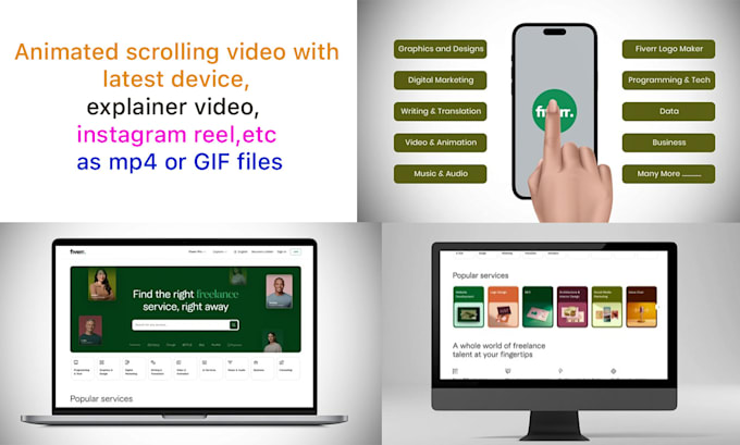 Bestseller - create scrolling video your website or app as GIF or mp4