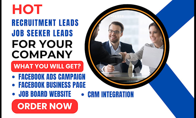 Gig Preview - Generate hot recruitment leads job seeker lead hiring leads via facebook ads