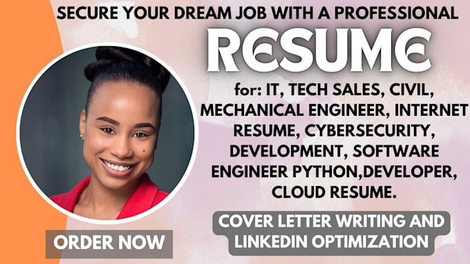 Gig Preview - Write professional ats software developer cybersecurity python mechanical resume