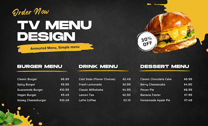 Gig Preview - Design restaurant digital,  animated menu