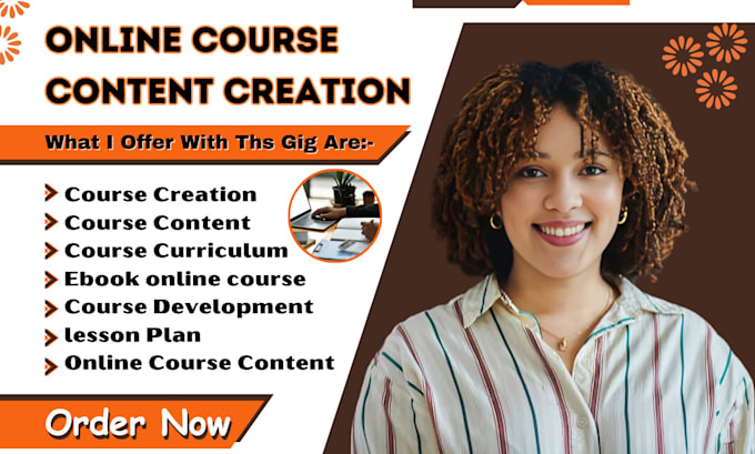 Gig Preview - Create online course content course curriculum online video course creation