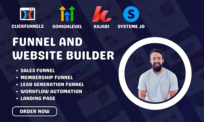 Gig Preview - Build sales funnel in gohighlevel, clickfunnels expert, systeme io, funnelish