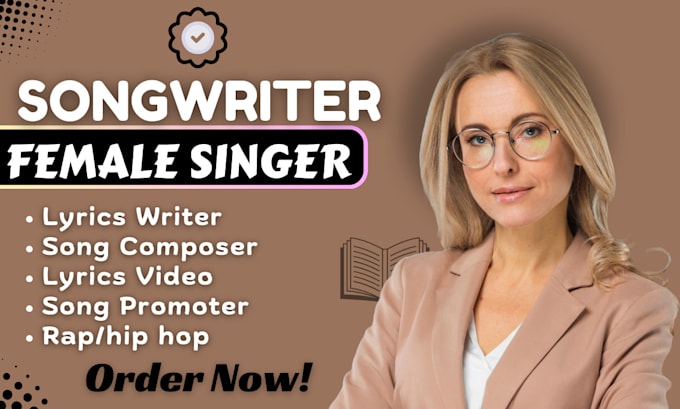 Gig Preview - Write and record custom female country song female custom song female rap song