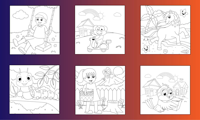 Gig Preview - Draw coloring pages for kids and adult