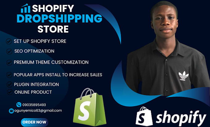 Gig Preview - Create, launch and manage shopify dropshipping store