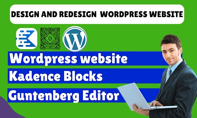 Gig Preview - Design or redesign wordpress website with kadence blocks, generatepress website