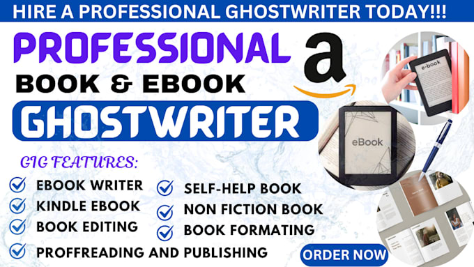 Gig Preview - Be ebook ghostwrite, fiction, and nonfiction book  writer kindle amazon kdp