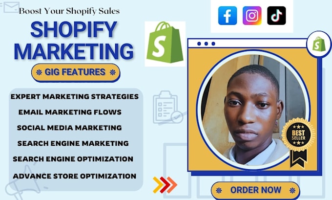 Gig Preview - Boost shopify sales, shopify ecommerce marketing,  promotion, ads, sales funnel