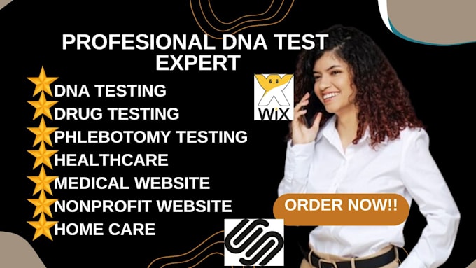 Gig Preview - Dna testing, drug testing, paternity, phlebotomy, senior care, medical website