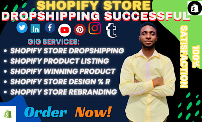 Gig Preview - Do shopify dropshipping  shopify website shopify expert shopify development SEO