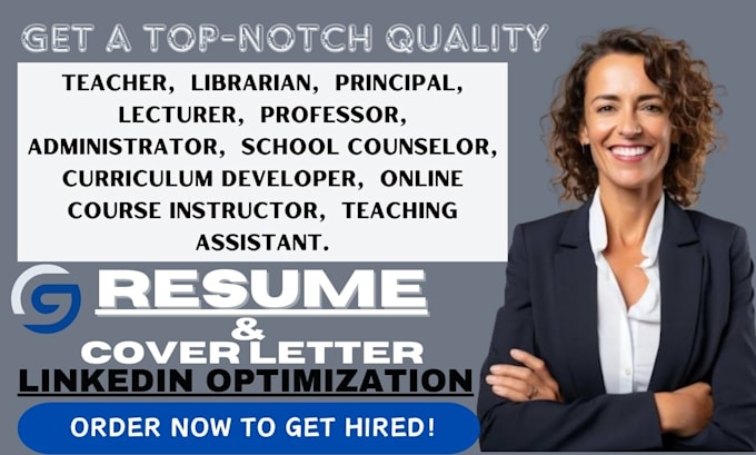 Bestseller - write resume for librarian, teacher, professor, lecturer, advisor, counsellor