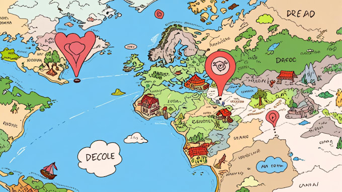 Gig Preview - Create doodle illustrated vector map