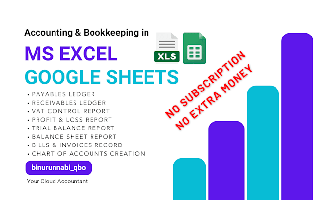 Bestseller - do accounting and bookkeeping in ms excel or google sheets