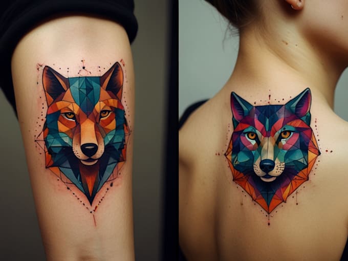 Gig Preview - Design you geometric, colorful, animal tattoo