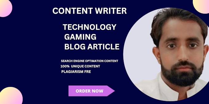 Gig Preview - Write SEO technology or gaming related article