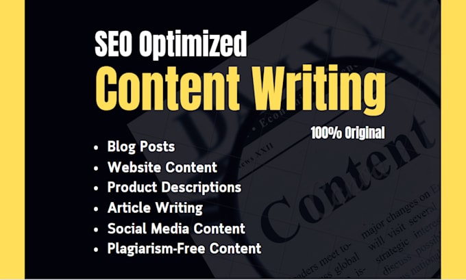 Gig Preview - Write SEO optimized blog posts, articles and website content