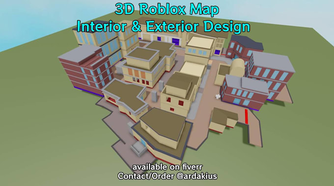 Gig Preview - 3d roblox map,realistic roblox map, low poly roblox map,interior and exterior