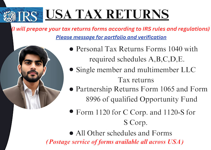 Gig Preview - File your USA tax returns forms 1040,1120,1065 and their schedules accurately