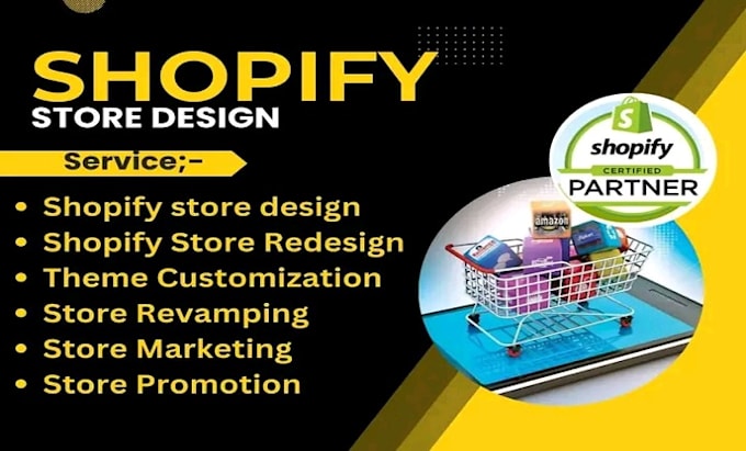 Gig Preview - Setup, design shopify dropshipping store,redesign shopify store, shopify website