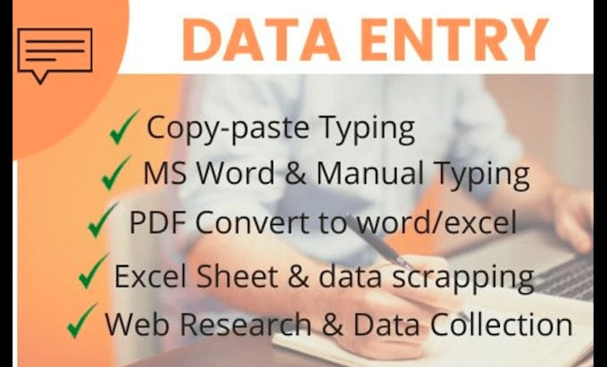 Gig Preview - Accurate data entry, web research, copy paste and excel data entry job