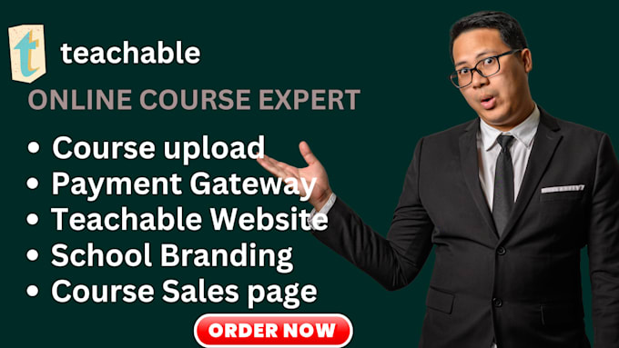 Gig Preview - Create teachable website, teachable landing page, teachable online course