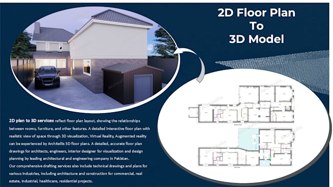 Gig Preview - Draw architecture 2d, and 3d floor plan and rendering