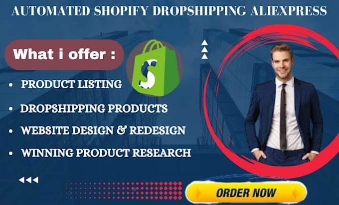 Gig Preview - Design an automated shopify dropshipping store and aliexpress shopify website