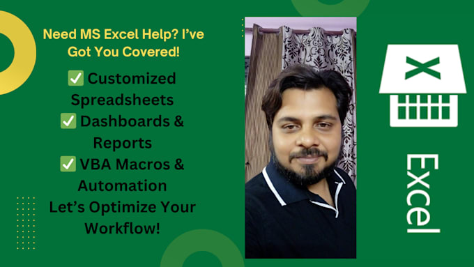 Gig Preview - Do professional excel work including formulas, dashboards,data analysis and more