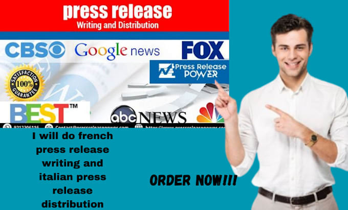 Gig Preview - Do french press release writing and italian press release distribution