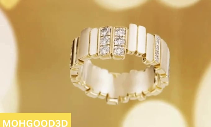 Gig Preview - Create realistic 3d jewelry rendering, 3d jewelry animation, cgi jewelry model